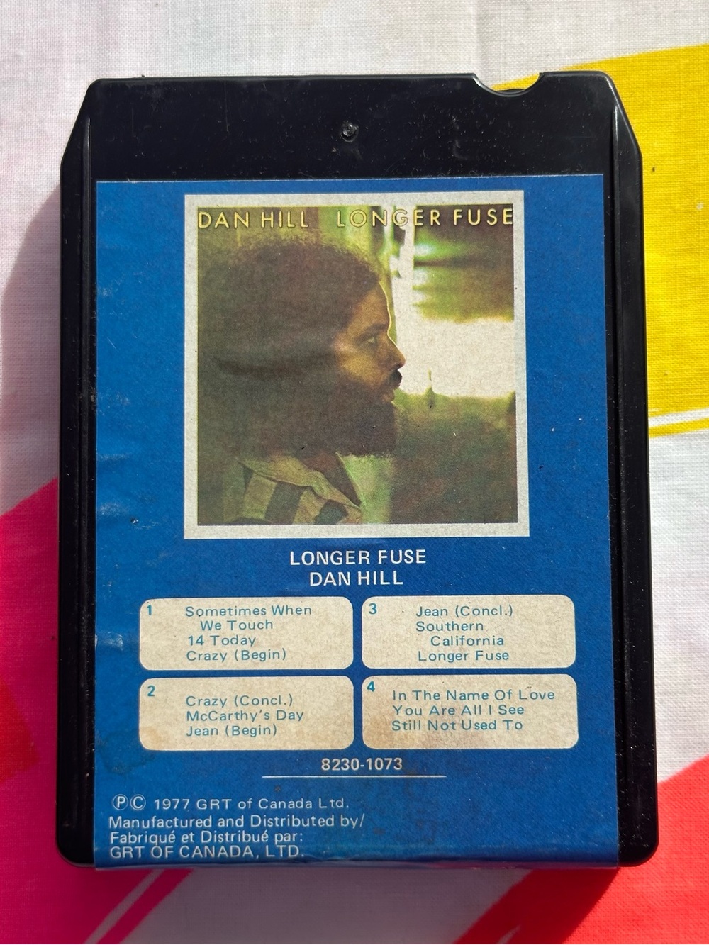 Vintage Dan Hill "Longer Fuse" 8-Track Tape (1977 GRT Canada)